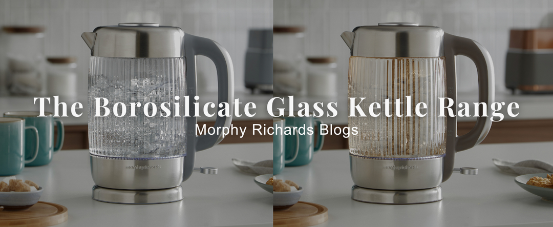 glass kettles on a kitchen counter for Morphy Richards blog